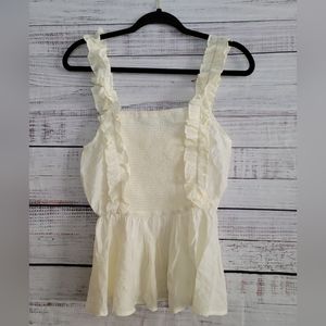 Glam M Smocked ruffled straps top